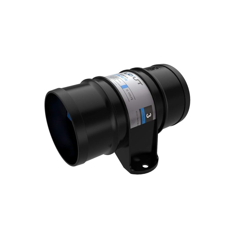 ChillOut Systems - Club Series Lightweight 3" in-Line Air Blower, 12V 180 CFM for Automotive Racing, Engine, Cabin Cooling, Bilges, Galleys and Heads Ventilation - Image 2